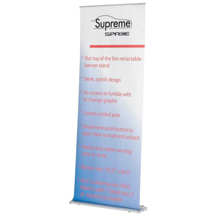 SUPREME SPACE RETRACTABLE BANNER STAND SUPREME SPACE RETRACTABLE BANNER STAND